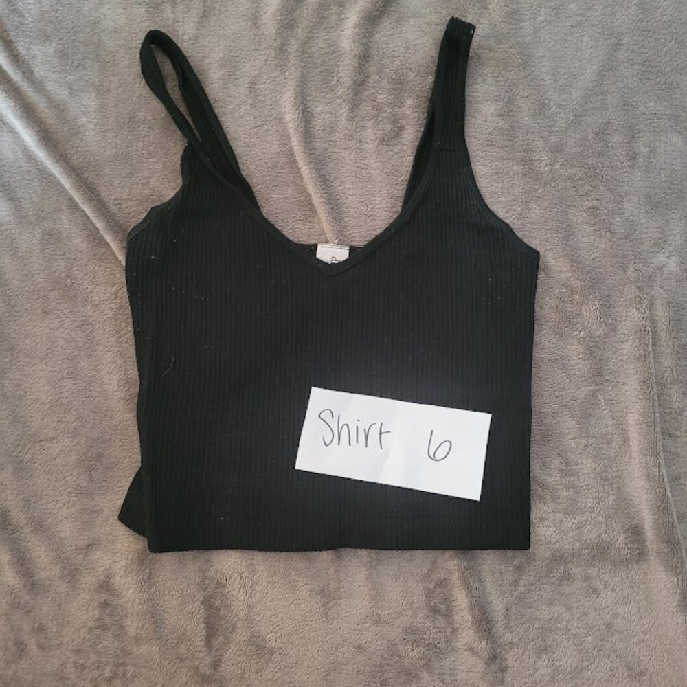(SHIRT 6) - Women's Cropped Ribbed Tank Top